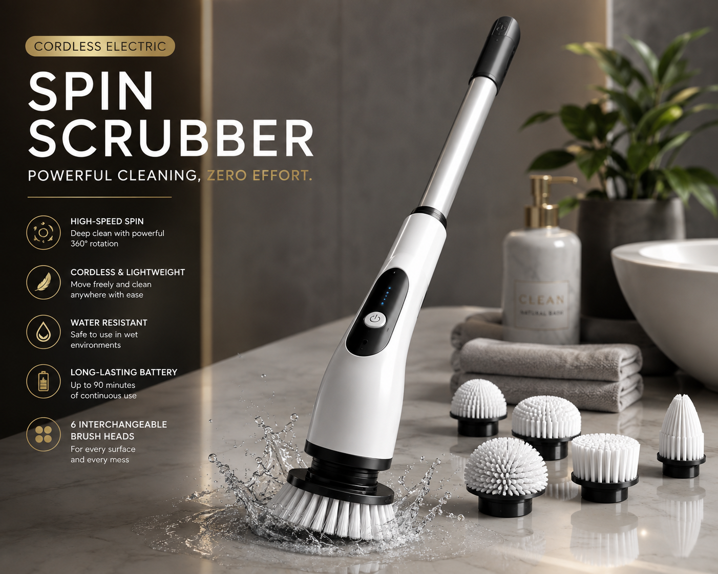 SparkClean Cordless Electric Spin Scrubber